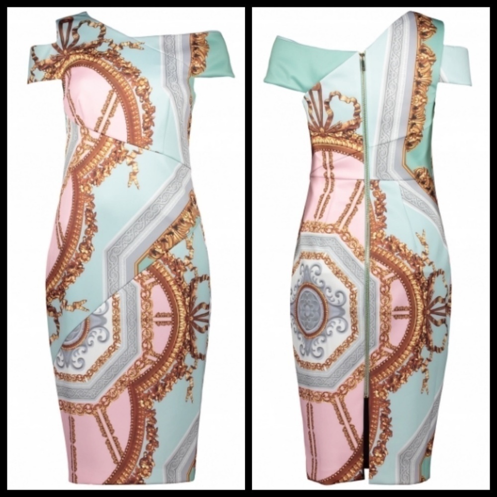 💕TED BAKER💕 Print Sheath Bodycon Midi Dress NWT - Picture 8 of 8